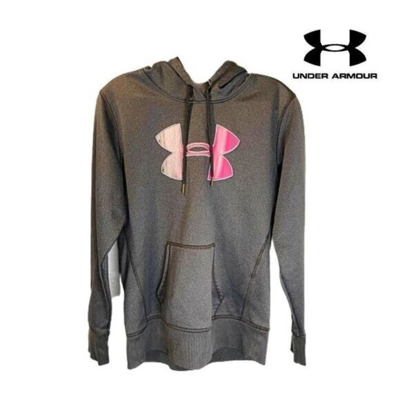 Under Armour Women's Fleece Pullover Hoodie‎ Big Logo Printed Drawstring sweater - Picture 1 of 4